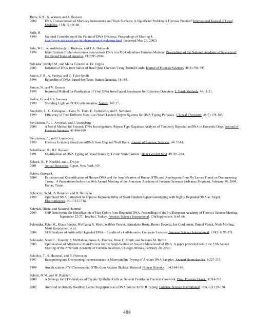 A Bibliography Related to Crime Scene Interpretation with ...