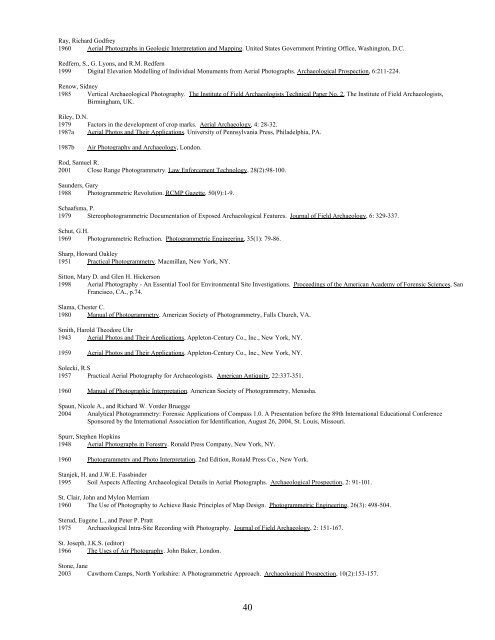 A Bibliography Related to Crime Scene Interpretation with ...