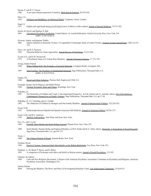 A Bibliography Related to Crime Scene Interpretation with ...