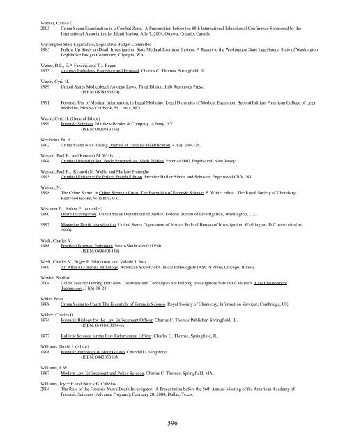 A Bibliography Related to Crime Scene Interpretation with ...