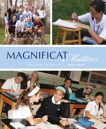 Honor Roll of Donors « 2011-2012 - Magnificat High School