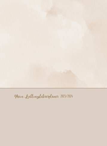 Lieblingslehrerplaner »Wolkenflug« 2023/2024