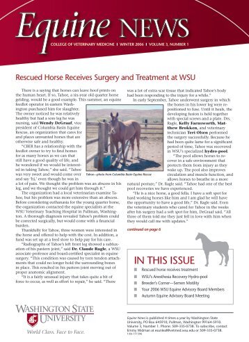 issue - Washington State University College of Veterinary Medicine
