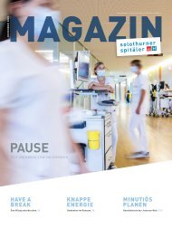 Magazin Mitarbeitende Solothurner Spitäler 3/22 - PAUSE - Zeit (nehmen) zum Neudenken