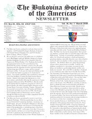 newsletter - Bukovina Society of the Americas