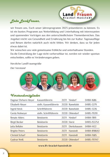 Landfrauen Brackel-Hanstedt - Programm 2023