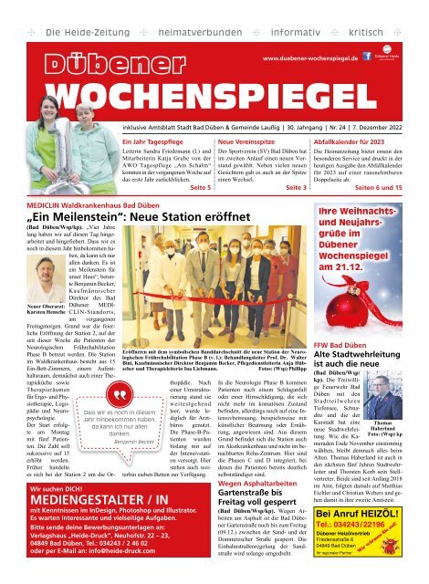 Dübener Wochenspiegel - Ausgabe 24 - Jahrgang 2022