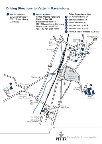 Driving Directions to Vetter in Ravensburg - Vetter Pharma