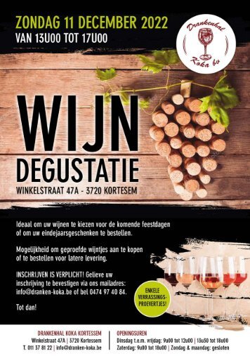 Wijndegustatie  11+12-2022 Koka Drankenhal