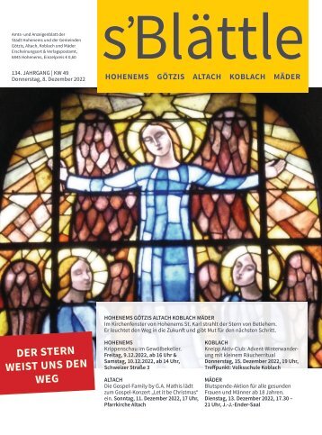 s'Blättle Nr. 49 - Do, 8. Dezember 2022