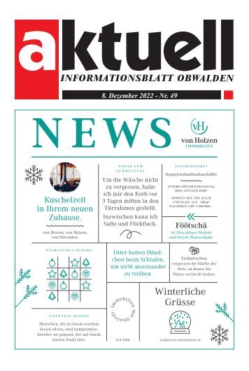 Aktuell Obwalden | KW 49 | 8. Dezember 2022