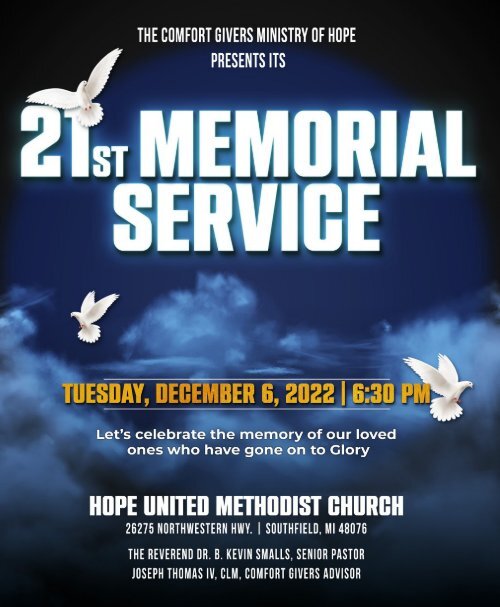 Hope 21st Annual Memorial Service Program 