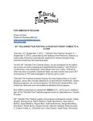 39th telluride film festival's four-day event comes