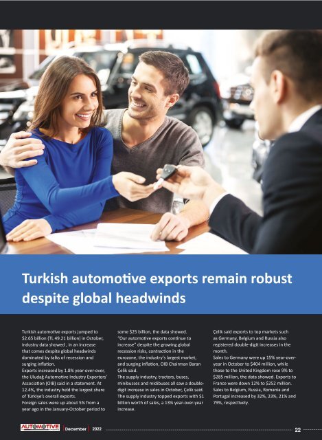 Automotive Exports December 2022