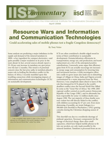Resource Wars and Information and Communication Technologies