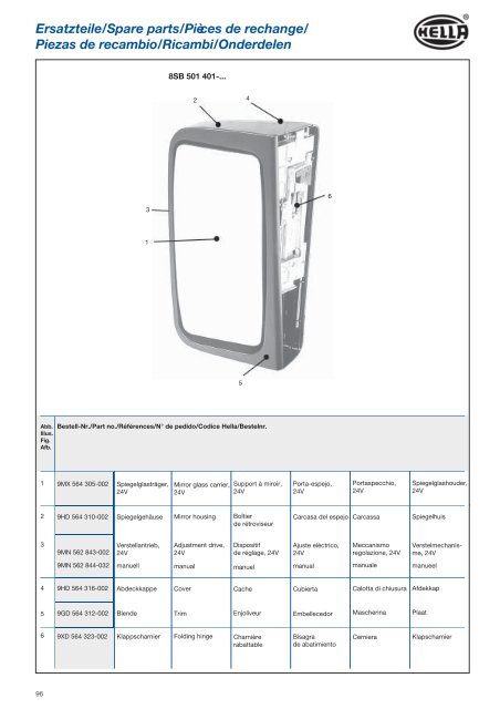 Hella-Spiegelprogramm Hella Mirrors Rétroviseurs ... - hella.shop.hu
