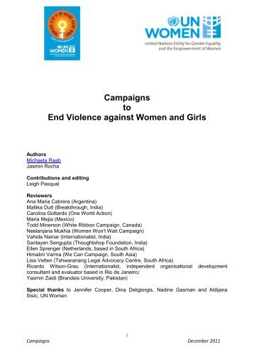 Campaigns to End Violence against Women and Girls - Virtual ...