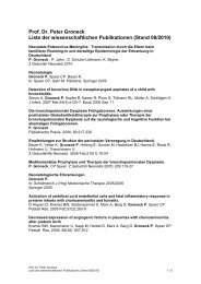 Prof. Dr. Groneck - Wissenschaftliche Publikationen - Stand 08/2010