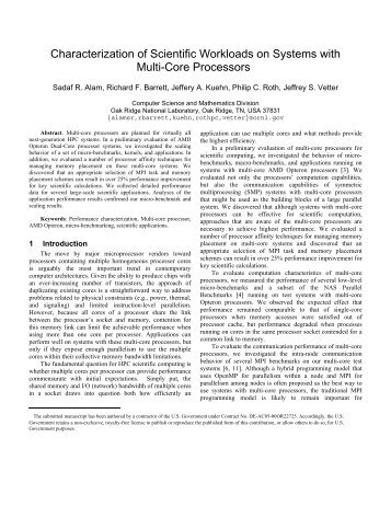 Characterization of Scientific Workloads on Systems with Multi-Core ...