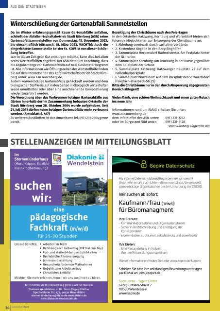 Mitteilungsblatt Nürnberg-Katzwang/Worzeldorf/Herpersdorf/Kornburg - Dezember 2022