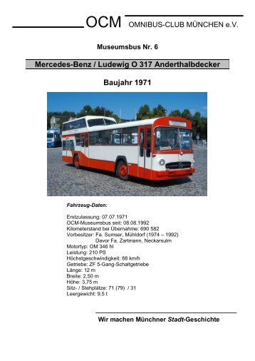 Mercedes-Benz / Ludewig O 317 Anderthalbdecker Baujahr 1971