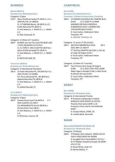 Catalog - 240. Mundikat Int. FIFe Cat Show - Oss 11-12-2022