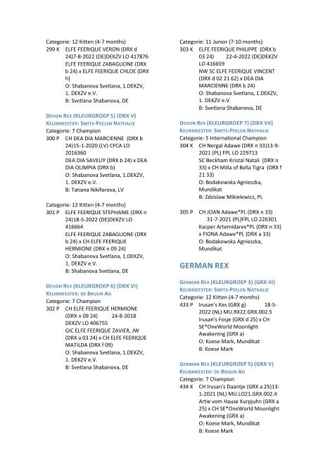 Catalog - 240. Mundikat Int. FIFe Cat Show - Oss 11-12-2022