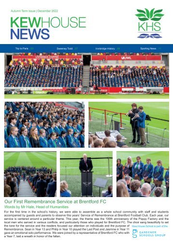 Winter Newsletter - Kew House School December 2022