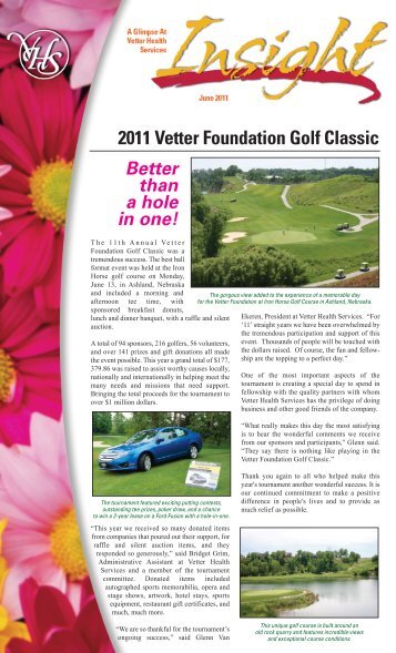 2011 Vetter Foundation Golf Classic Better than a hole in one!