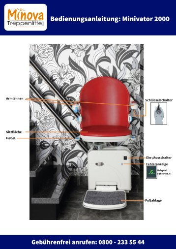 Kundenblatt zur Fehlerbehebung für kurvigen Treppenlift Minivator 2000