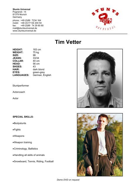 Tim Vetter - Stunts Universal