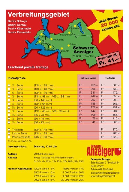 Schwyzer Anzeiger – Woche 50 – 16. Dezember 2022