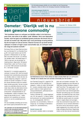 Demeter: 'Dierlijk vet is nu een gewone commodity' - Vereniging ...