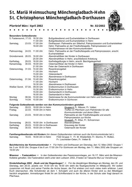 St. Mariä Heimsuchung Mönchengladbach-Hehn St. Christophorus ...