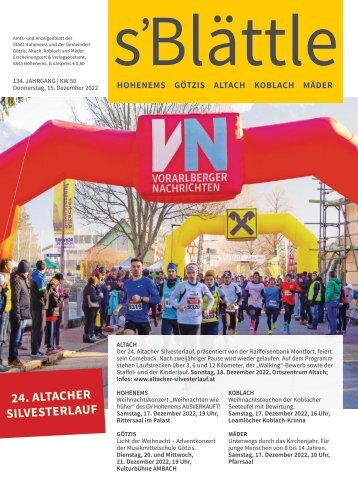 s'Blättle Nr. 50 - Do, 15. Dezember 2022