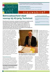 Nieuwsbrief Dierlijk Vet no. 5, augustus 2007 - Vereniging ...