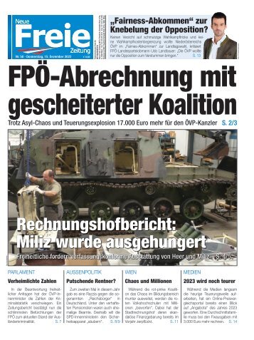FPÖ-Abrechnung mit gescheiterter Koalition