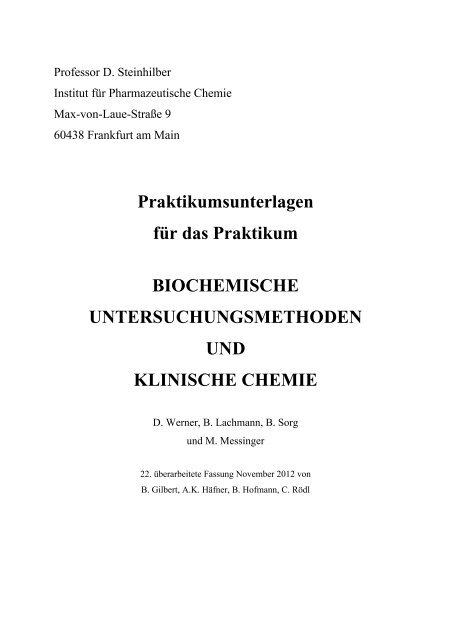 Praktikumsunterlagen für das Praktikum ... - Pharmazie