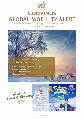 CONVINUS Global Mobility Alert Week 50.2022