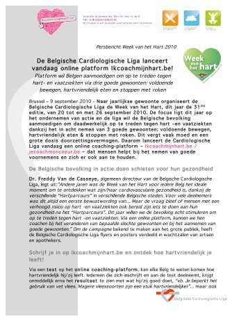 De Belgische Cardiologische Liga lanceert vandaag online platform ...