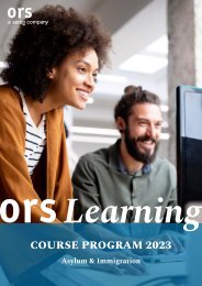 ORS LEARNING course program 2023