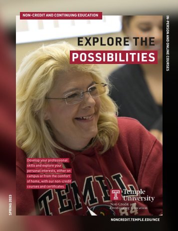 Temple University's Office of Non-Credit and Continuing Education Spring 2023 Brochure