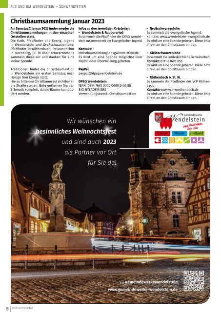 Mitteilungsblatt Wendelstein+Schwanstetten - Weihnachtsausgabe 2022