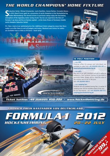 Formula 1 Ticket Flyer 2012 as pdf-download - Hockenheimring