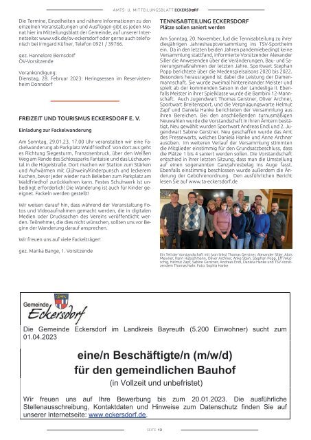 Eckersdorf Amts- und Mitteilungsblatt Januar 2023