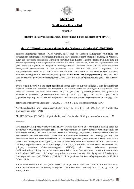 Anhang B.1 Einzelfallgesetz (Gesetzliche Gestattung)....Rechtliche Grundlage/Rechtsnorm/Rechtssatz.....§52 HSOG