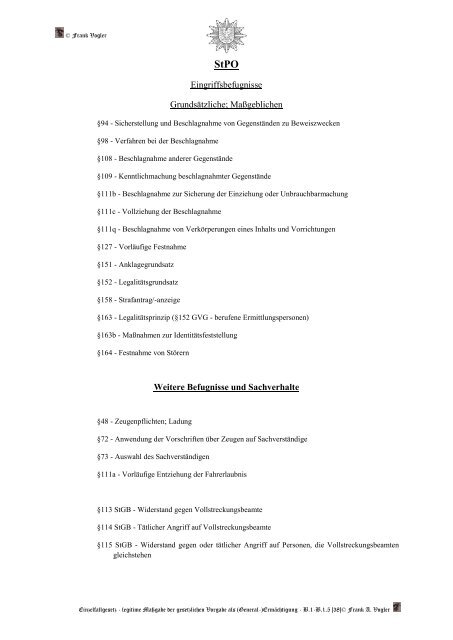 Anhang B.1 Einzelfallgesetz (Gesetzliche Gestattung)....Rechtliche Grundlage/Rechtsnorm/Rechtssatz.....§52 HSOG