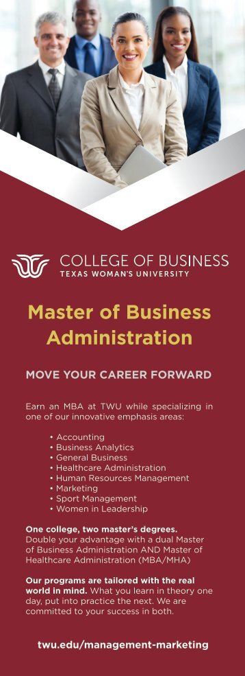 Master of Business Administration Info Card 2022