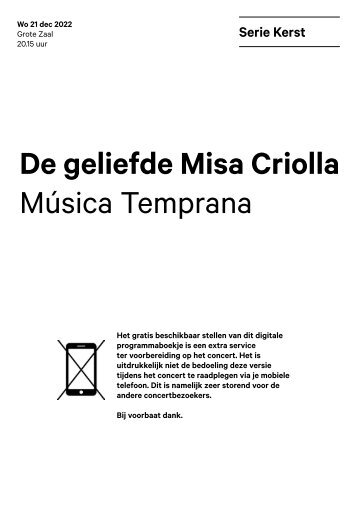 2022 12 21 De geliefde Misa Criolla - Musica Temprana