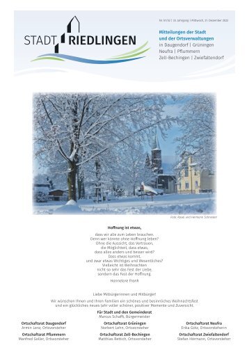 Amtliches Mitteilungsblatt Riedlingen 21.12.2022